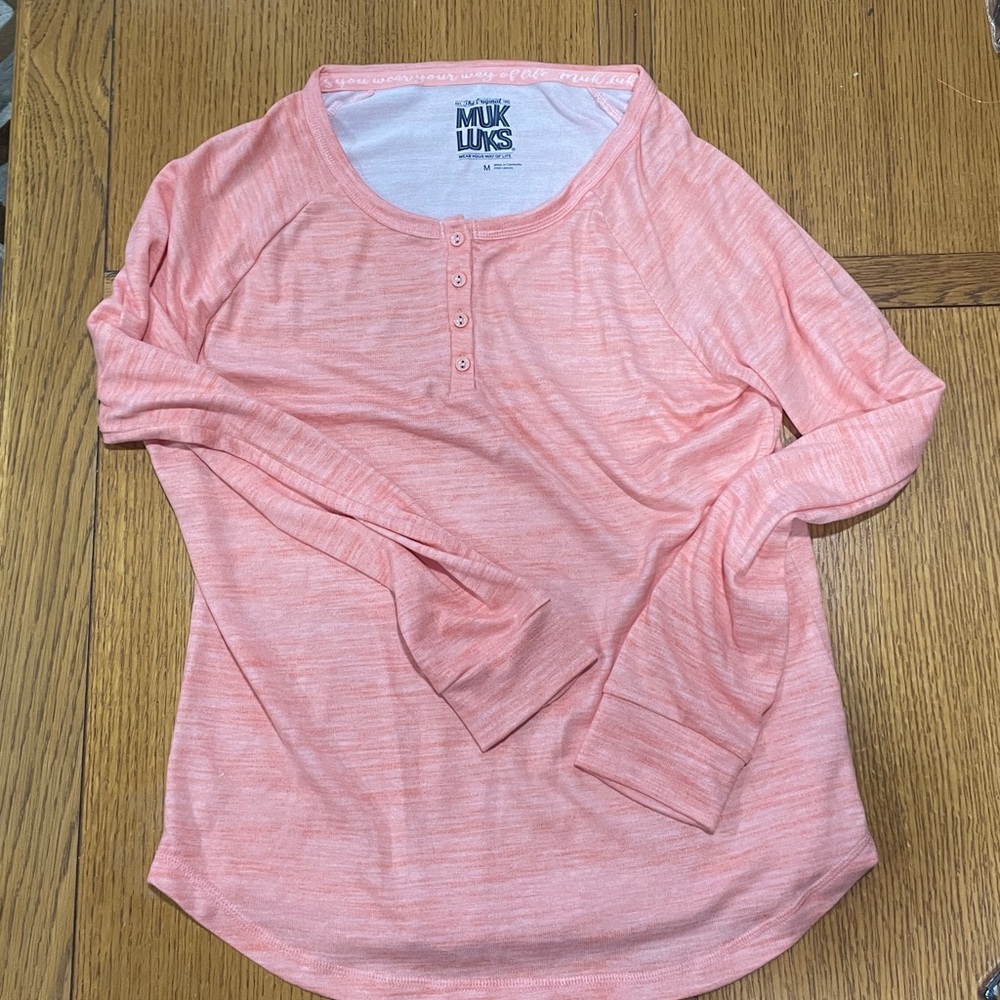 Muk Luks Henley Long Sleeve Top NWOT